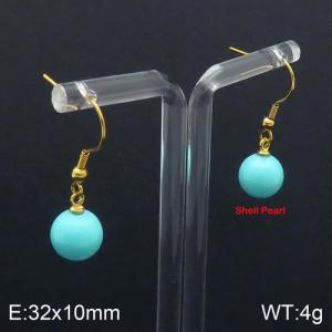 SS Shell Pearl Earrings - KE92725-Z