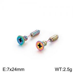 SS Colorful Plating Earring - KE94339-WGJJ