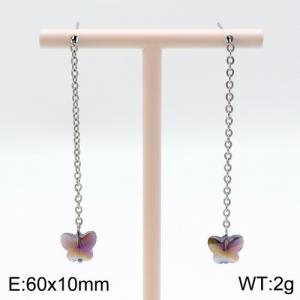 Stainless Steel Stone&Crystal Earring - KE94665-Z