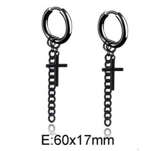 Stainless Steel Black-plating Earring - KE95350-WGLN