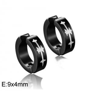 Stainless Steel Black-plating Earring - KE95355-WGLN