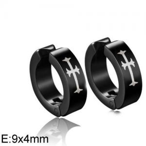 Stainless Steel Black-plating Earring - KE95361-WGLN