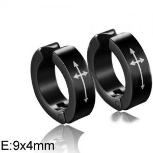 Stainless Steel Black-plating Earring - KE95362-WGLN