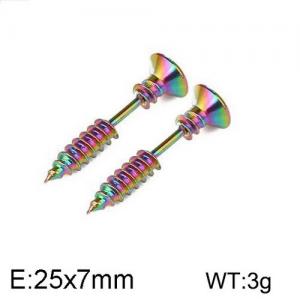 SS Colorful Plating Earring - KE95516-WGLN
