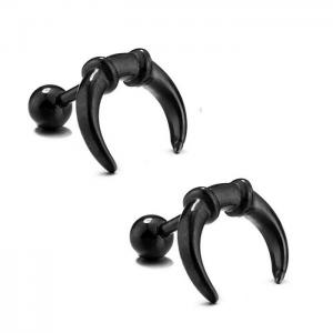 Stainless Steel Black-plating Earring - KE98205-WGLN