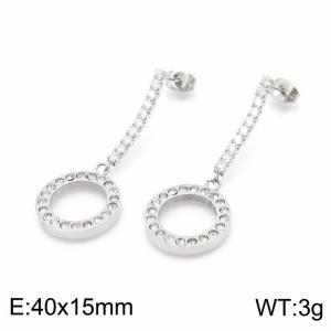 Stainless Steel Stone&Crystal Earring - KE99132-KLX