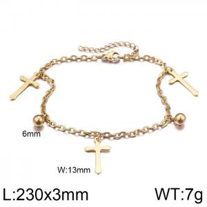Gold Plated Anklet Bracelet Setting Cubic Luck Anklet for Women Girls - KJ1424-Z