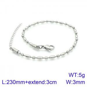 Simple and versatile titanium steel sized spacer glass bead bracelet accessories - KJ2070-Z
