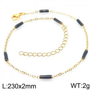 Titanium steel women's resin rice bead anklet - KJ3462-Z