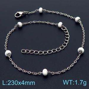 Titanium steel women's resin rice bead anklet - KJ3473-Z
