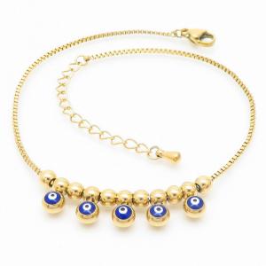 Link Chain Stainless Steel Bracelet Women With Devil's Eyes Accessories Gold Color - KJ3552-HM