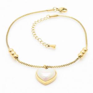 Link Chain Stainless Steel Bracelet Women With Heart Stone Accessories Gold Color - KJ3556-HM