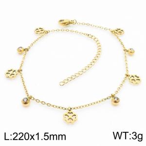 Simple stainless steel Four-leaf clover lady's anklet - KJ3585-RY