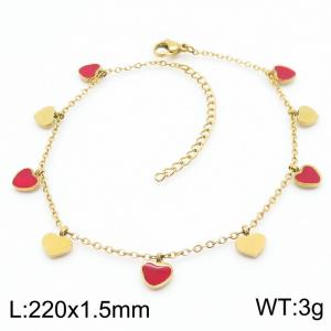 Simple stainless steel heart-shaped personalized women's anklet - KJ3592-RY