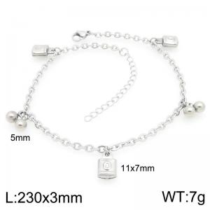 Stainless Steel Geometric Bracelet With The Lock Pendant Silver Color - KJ4429-Z