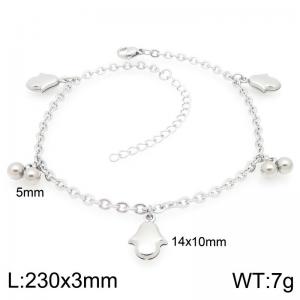 Stainless Steel Geometric Bracelet With Penguin Pendant Silver Color - KJ4437-Z