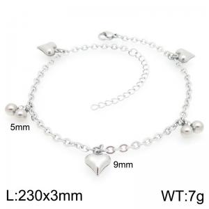 Stainless Steel Geometric Bracelet With Rabbit Pendant Silver Color - KJ4443-Z