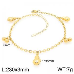Stainless Steel Geometric Bracelet With Peanut Pendant Gold Color - KJ4446-Z