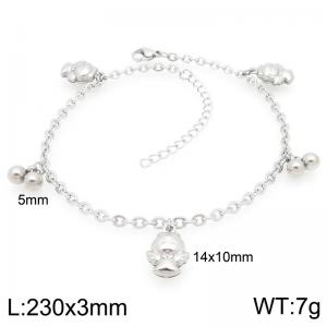 Stainless Steel Geometric Bracelet With Monkey Head Pendant Silver Color - KJ4451-Z