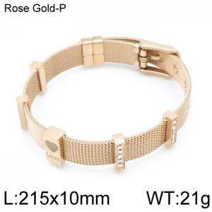 Stainless Steel Rose Gold-plating Bracelet - KLJ5085-Z