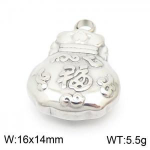 Simple stainless steel silver fortune bag necklace pendant diy accessories - KLJ8318-Z