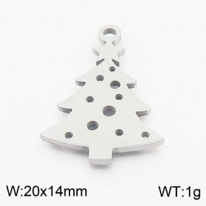 Silver Color Stainless Steel Cartoon Christmas Tree Charm - KLJ8365-Z