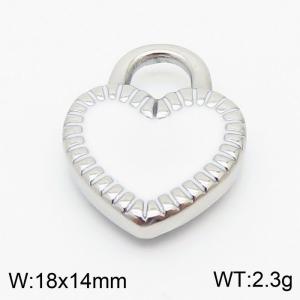 Drop Glue White Stainless Steel Heart Lock Jewelry Accessories - KLJ8373-Z