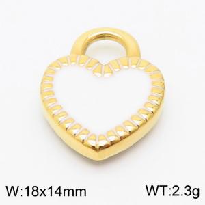 Drop Glue White Stainless Steel Heart Lock 18K Gold Plated Jewelry Accessories - KLJ8374-Z