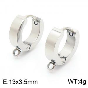 Small titanium steel colored circular ear buckle - KLJ8509-Z