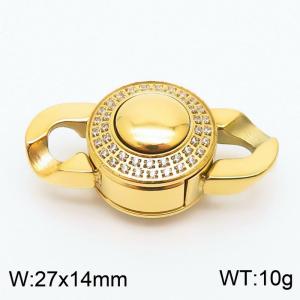 Gold Color Stainless Steel Rhinestone Clasp - KLJ8523-Z
