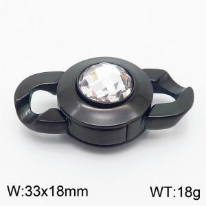 Black Color Stainless Steel White Glass Clasp - KLJ8529-Z