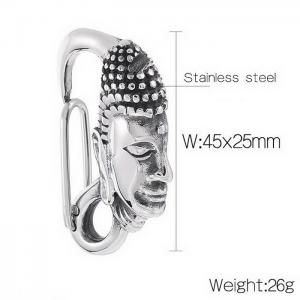 Vintage Stainless Steel Buddha Head Keyring Accessories Clasp For Men - KLJ8561-KJX