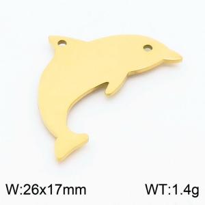 Stainless steel simple and fashionable dolphin jewelry charm gold pendant - KLJ8584-Z