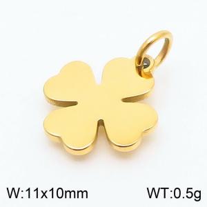 Stainless steel simple and fashionable four leaf grass jewelry charm gold pendant - KLJ8586-Z