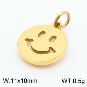 Stainless steel simple and fashionable smiley face jewelry charm gold pendant - KLJ8588-Z
