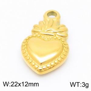 Stainless steel gold-plated heart-shaped DIY accessories - KLJ8697-Z