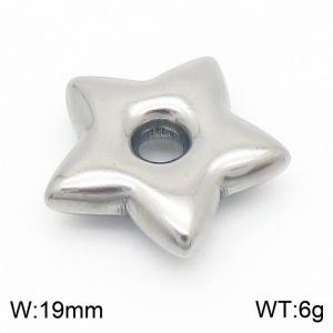 Stainless steel through-hole five pointed star DIY jewelry accessories - KLJ8706-Z