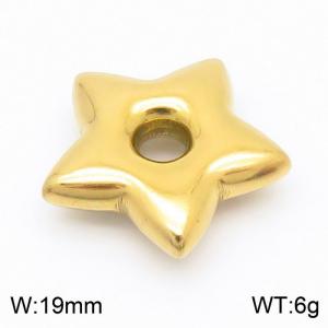 Stainless steel through-hole five pointed star DIY jewelry accessories - KLJ8707-Z