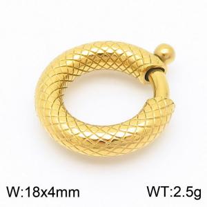 Stainless steel gold-plated patterned circular buckle - KLJ8724-Z