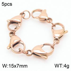 15*7mm INS Vacuum plating rose gold stainless steel 5 lobster clasp - KLJ8734-Z