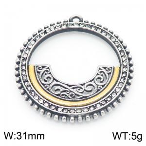 Personalized and creative stainless steel circular polka dot diamond inlaid hollow carved accessories - KLJ8930-ZC