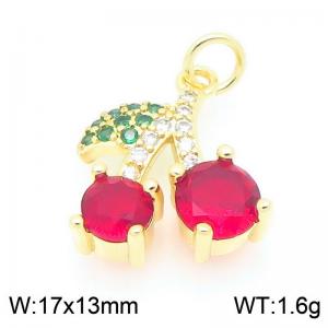 Copper red crystal cherry accessories - KLJ9321-ZLD