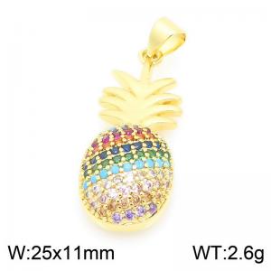 Copper diamond inlaid pineapple accessories - KLJ9348-ZLJ