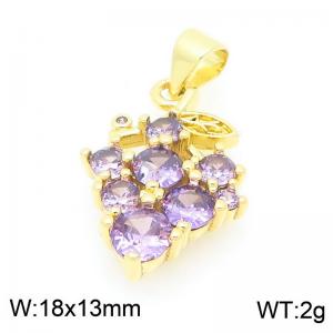 Copper diamond encrusted grape accessories - KLJ9353-ZLJ