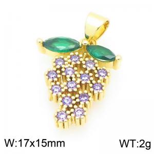 Copper diamond encrusted grape accessories - KLJ9354-ZLJ