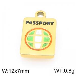 Stainless steel global passport gold-plated accessories - KLJ9494-ZLA