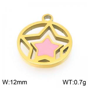 Stainless steel pink pentagram gold-plated accessory - KLJ9495-ZLA