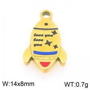 Stainless steel colored rocket gold-plated accessories - KLJ9507-ZLA