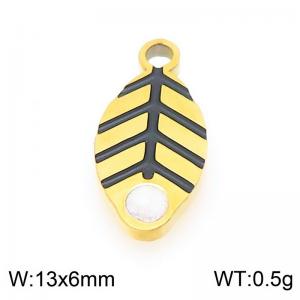 Stainless steel pearl inlaid oil droplet gold-plated accessories - KLJ9508-ZLA