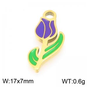 Stainless steel colored tulip gold plated accessories - KLJ9509-ZLA